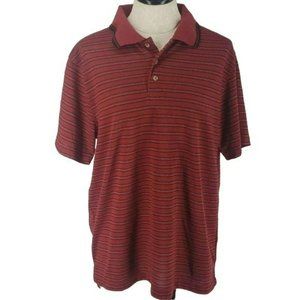 Junction West Men's Red Striped Polo‎ Shirt Size Large
